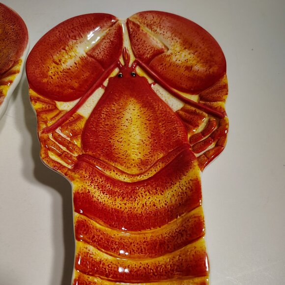 Fitz & Floyd Coastal Critters RETIRED Lobster Dishes Set of Two Nautical Crab - Picture 6 of 12